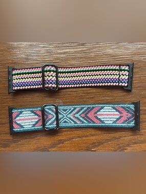 ⌚️Maledan patterned nylon loop smart watch bands. Set of two.